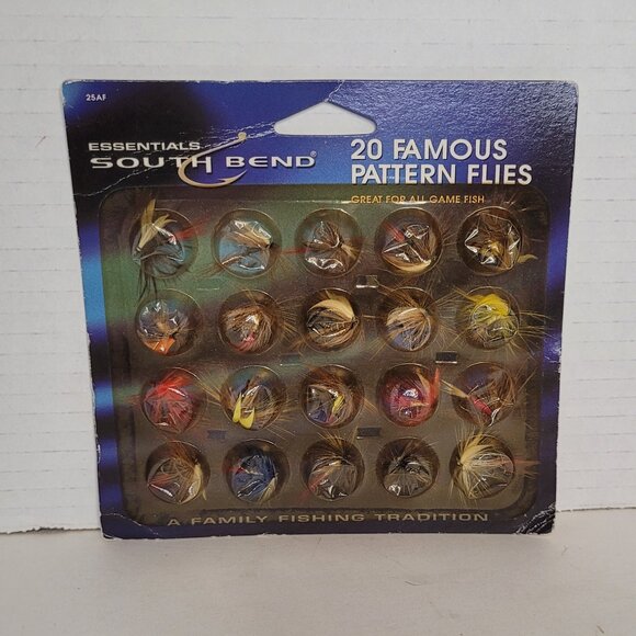 Essentials South Bend Fishing 20 Famous Pattern Flies Vintage New Sealed - Picture 1 of 4